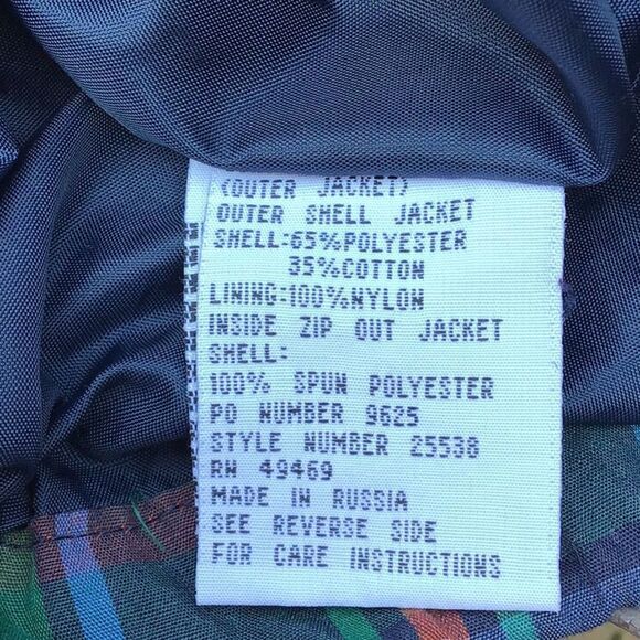 Current Seen Green Blue Plaid Lightweight Retro Zip Up Jacket - Picture 12 of 13